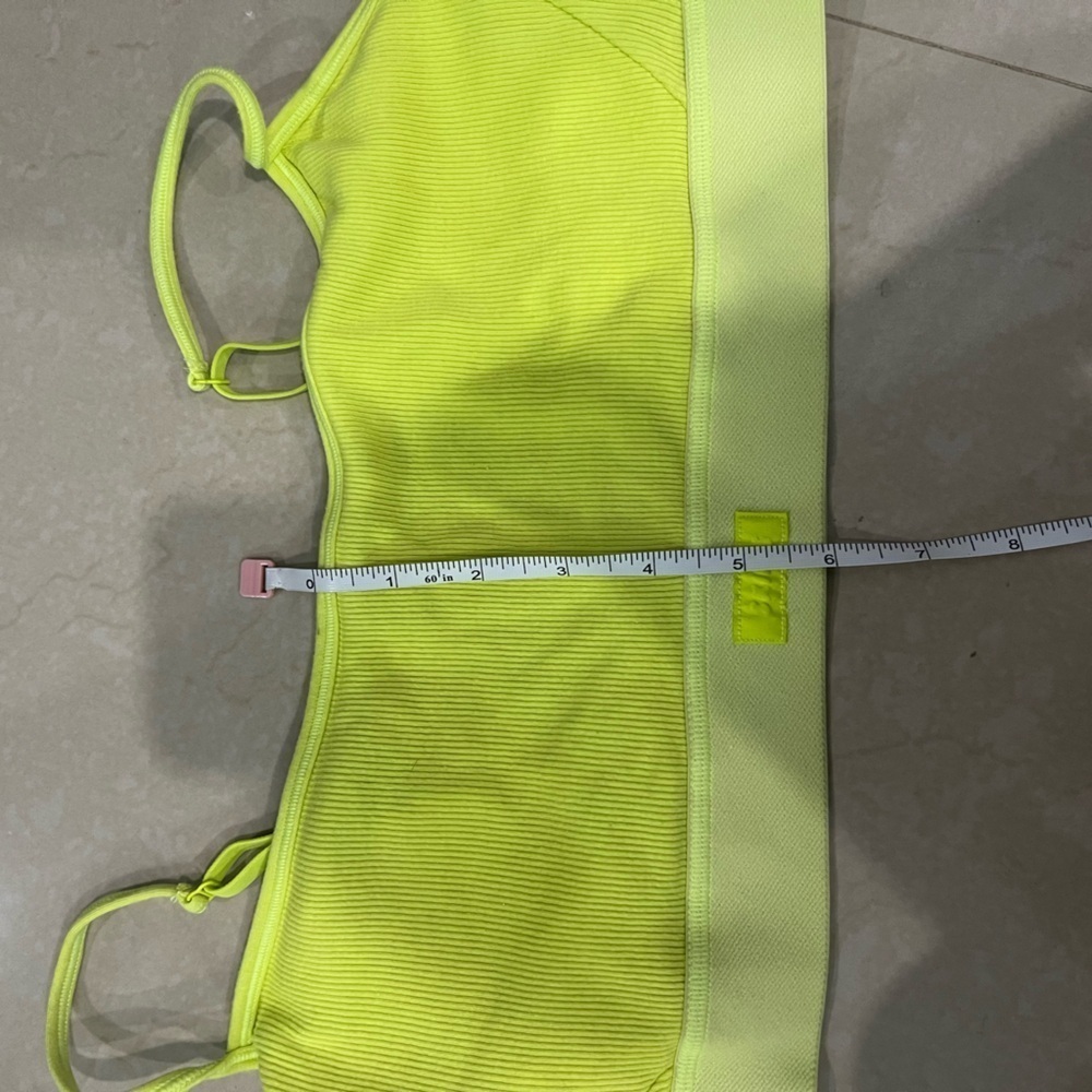 SKIMS Cotton Rib Scoop Bralette Neon Yellow Women's Sports Bra (Size XL) - Picture 9 of 9